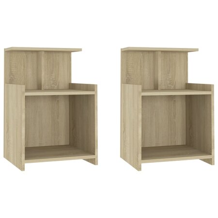 vidaXL Tables de chevet 2 Pièces Chêne sonoma 40x35x60 cm Aggloméré