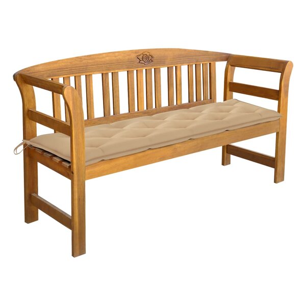 vidaXL Banc de jardin avec coussin 157 cm Bois d'acacia massif