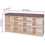 vidaXL Banc de rangement à chaussures 10 compartiments Couleur chêne