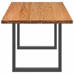 vidaXL Table à manger marron clair bois de chêne massif rectangulaire