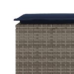 vidaXL Banc de jardin avec coussin gris 110x40x44 cm résine tressée