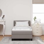 vidaXL Lit à ressorts avec matelas Taupe 200 x 100 cm Polyester