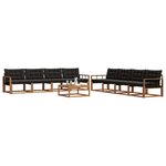 vidaXL Ensemble de canapés d'extérieur 9 Pièces Naturel et Noir