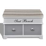 vidaXL Banc d'entrée et de rangement avec coussin gris 2 tiroirs Blanc