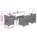 vidaXL Ensemble à manger de jardin coussins 7 Pièces mélange beige rotin