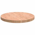 vidaXL Plateau de table Autre Marron clair Ø 60 x 4 cm Chêne massif