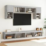 vidaXL Meuble TV avec lumières LED gris béton 100x30x30 cm