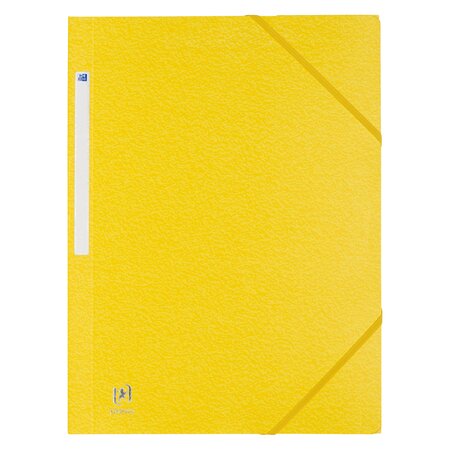 Chemise à élastique 3 rabats oxford 24 x 32 cm dos 3 cm - couleurs classiques jaune - lot de 10