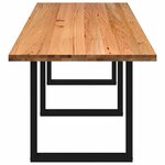 vidaXL Table à manger marron clair bois de chêne massif rectangulaire