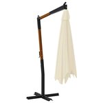 vidaXL Parasol de jardin en porte-à-faux avec mât en bois blanc sable