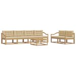 vidaXL Ensemble de canapés d'extérieur 6 Pièces Blanc et Beige