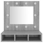 vidaXL Armoire à miroir avec LED Sonoma gris 60x31 5x62 cm