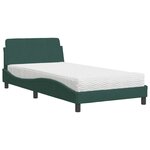 vidaXL Lit avec matelas vert foncé 100x200 cm velours