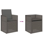 vidaXL Chaises de jardin salle à manger 2 Pièces Gris clair et anthracite