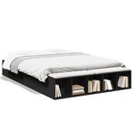vidaXL Cadre de lit sans matelas noir 140x200 cm