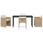 vidaXL Ensemble de salle à manger pour jardin 5 Pièces Beige polyrotin