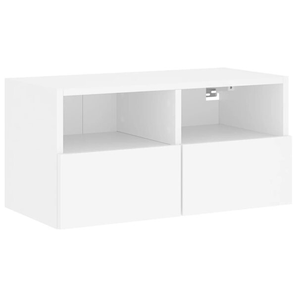 vidaXL Meuble TV mural blanc 60x30x30 cm bois d'ingénierie