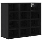 vidaXL Cabinet à chaussures avec étagère Chêne noir 77 5 x 30 x 67 cm