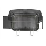 Barbecue à charbon inox - Surface de cuisson 48 5 x 28 8 cm - Hauteur réglable 70-84 cm