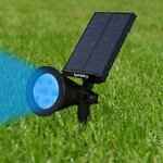 LUMISKY Pack de 2 Spots solaires extérieur étanches - 4 LEDs colorées - 200 Lm - Tete pivotante a 90°C