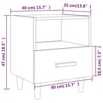 vidaXL Tables de chevet 2 Pièces blanc brillant 40x35x47 cm