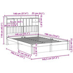 vidaXL Lit bibliothèque sans matelas blanc 140x190 cm bois pin massif