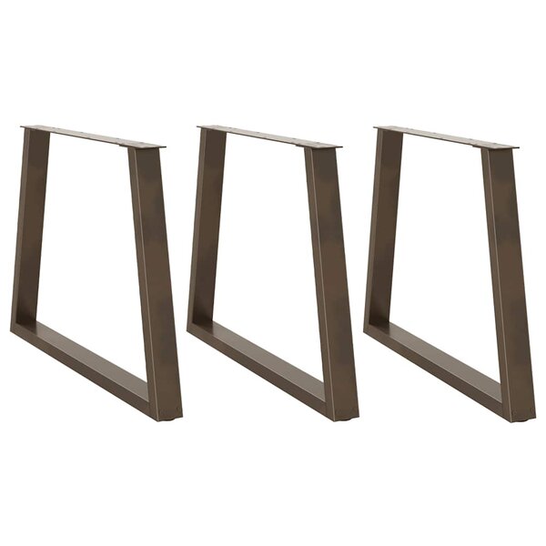vidaXL Pieds de table à manger en forme de V  3 pièces  acier naturel  90 x (72-73 3) cm