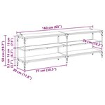 vidaXL Meuble TV Chêne artisanal 160 x 30 x 50 cm