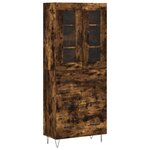 vidaXL Buffet haut Chêne fumé 69 5x34x180 cm Bois d'ingénierie