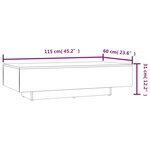vidaXL Table basse chêne fumé 100x49 5x31 cm bois d'ingénierie