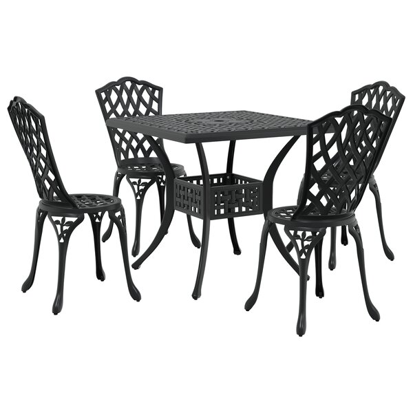 Ensemble de jardin 5 pièces vidaXL en aluminium noir