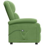 vidaXL Fauteuil inclinable électrique vert clair velours