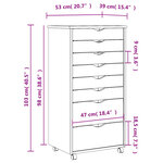 vidaXL Armoire roulante avec tiroirs MOSS blanc bois de pin solide