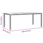 Ensemble de salle à manger de jardin 7 pièces vidaXL en poly rattan gris
