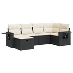 vidaXL Salon de jardin 6 Pièces avec coussins noir résine tressée