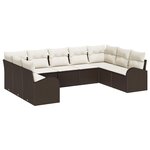 vidaXL Ensemble de canapé de jardin 9 Pièces Marron Poly rotin