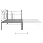 vidaXL Cadre de canapé-lit extensible sans matelas gris métal 90x200cm