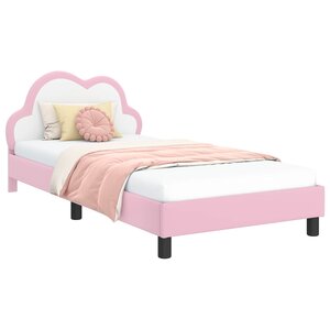 vidaXL Cadre de lit pour enfants avec tête de lit Rose 90 x 200 cm PU