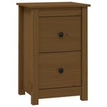 vidaXL Table de chevet Marron miel 40x35x61 5 cm Bois de pin solide