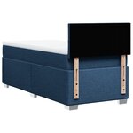 vidaXL Sommier à lattes de lit avec matelas Bleu 100x200 cm Tissu
