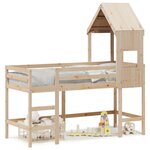vidaXL Lit superposé avec échelle et toit sans matelas 90x190 cm