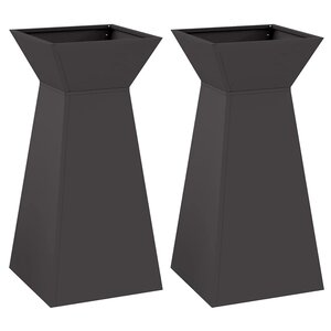 vidaXL Jardinière à pilier 2 Pièces Noir 35 x 35 x 73 cm