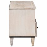 vidaXL Meuble TV Blanc 100 x 33 5 x 46 cm Bois de mangue massif