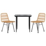 vidaXL Ensemble à manger de jardin 3 Pièces Résine tressée