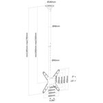 Newstar support de plafond réglable écran plat 32"-75" 106-156 cm noir