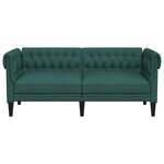 vidaXL Canapé Chesterfield 2 places vert foncé tissu