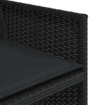 vidaXL Ensemble à manger de jardin 13 Pièces coussins noir résine tressée