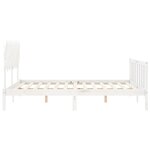 vidaXL Cadre de lit avec tête de lit blanc 160x200 cm bois massif
