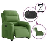 vidaXL Fauteuil inclinable électrique vert clair velours