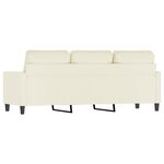 vidaXL Canapé à 3 places Crème 180 cm Velours